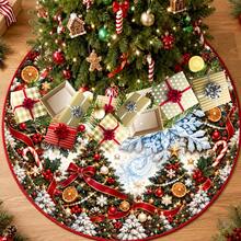 1pc Ice Blue Large Snowflake Pattern Christmas Tree Skirt, Elegant Color Holiday Decoration, 5 Sizes, Suitable For Men And Women As Holiday Gift, Perfect For Home And Party Christmas Decor - Ice Blue Large Snowflake - View 7