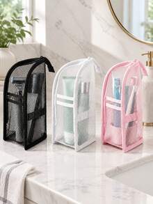 Upright Toiletry Bag, Portable Large Capacity Cosmetic Storage Bag, Semi-Transparent Foldable Makeup Bag, Suitable For Travel And Daily Use - Multicolor - View 7