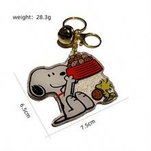 SNOOPY 1pc Creative Cartoon Acrylic Keychain, Cute Key Chain For Men And Women, Bag Charm, Stationery Accessory, Holiday Decoration, Halloween Gift (Random Style) - Multicolor - View 5