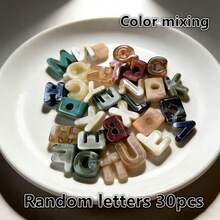 30/50pcs 21*14mm Letter Beads, 26 Random Mixed Color Letters, Clothing Decoration Accessories Jewelry DIY Making Materials Crafts Necklace Bracelet Earrings - Multicolor - View 14