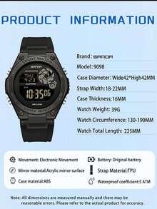 Jam Tangan Olahraga Digital SANDA Pria Wanita, Tali Silikon Warna-warni, Casing Bulat, Tampilan Ganda, Tahan Air 5ATM, Alarm, Tanggal Hari Ini, Jam Tangan Unisex - Satu ukuran cocok untuk semua. - View 8