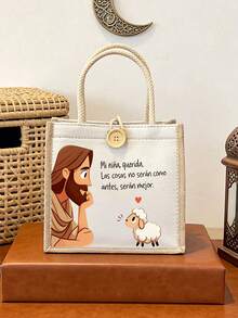 Tote Bags, Canvas Bags, Small Square Bags, Storage Bags, Shopping Bags For Books, Stationery, And Miscellaneous Items. - Multicolor - View 3