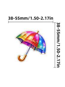 50Pcs Disco Ball Aesthetic Stickers, Rainbow Disco Heart Planet Crown Waterproof Vinyl Decals, DIY Decor For Water Bottle, Laptop, Scrapbook, Phone Case - Multicolor - View 6