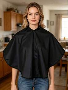 4/1pc Professional Hair Salon Apron - Extra Wide & Extra Long, Hairdressing Cape, Plus Size Friendly, Durable Black Material, With Adjustable Neck Strap And Buckle, Suitable For Hair Dyeing, Perming, Styling Protection - Multicolor - View 5