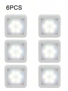 Smart Motion Sensor 6LED Floor Lamp/Pendant Light/Wall Light - Wireless Control, Auto On/Off, Modern Square Design. Suitable For Hallway, Stairs, Living Room, Bedroom (Battery Not Included), Closet, Bedroom, Nightstand, Shoe Cabinet Lighting. Ideal Home Choice, Decorative Sensor Light - Multicolor - View 17