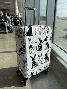 1pc Fits 18-32 Inch Suitcases Dust Cover, Rabbit Print Luggage Cover. Stretchable, Scratch-Proof & Dustproof, Stylish Decoration For Luggage - Multicolor - View 8