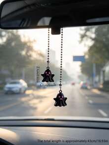 Halloween Funny Ghost Car Hanging Ornament Cute Windmill Rearview Mirror Pendant Unisex Car Decor Accessory - A - View 5