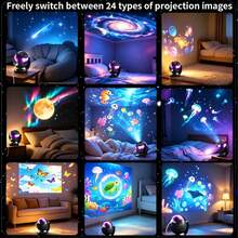 Galaxy Projection Night Light, Adjustable Focus USB Starry Sky Projector, Includes 24 Slides, 360° Plug & Play High Definition Starry Sky Projector, Suitable For Bedroom And Car, Adjustable Brightness - Multicolor - View 2