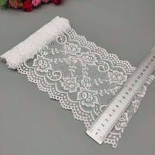 15cm 花卉蕾絲飾邊 DIY 手作布料蕾絲，洋裝面料，花卉圖案編織緞帶布料 - 多色 - 查看 13