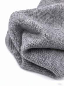 Women's Wool Blend Soft Knit Short Sleeve Top, Loose Fit, 15% Wool Content, Basic Crew Neck Solid Color Half Sleeve Lightweight Knit Sweater, Quiet Luxury Minimalist Commuter Style, Suitable For Office And Business Wear - Grey - View 7