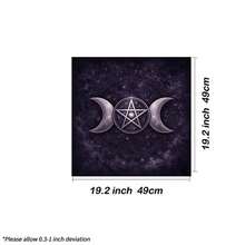 1pc Triple Moon Pentagram Tarot Table Cloth, Purple Galaxy Starry Sky Altar Cloth, Witchy Wiccan Divination Tarot Card Mat, Spiritual Oracle Card Reading Cloth For Tarot Ceremony - Black - View 5
