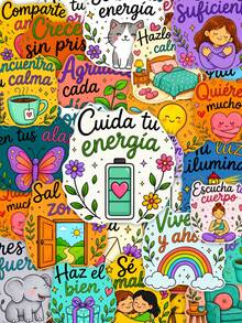 Cute Spanish Positive Quote Stickers 50Pcs, Motivational Phrase Waterproof Vinyl Decals For Planner - Multicolor - View 2