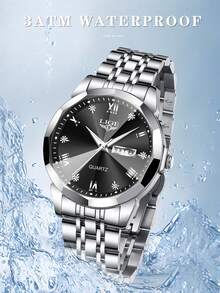 LIGE Fashion Casual Light Luxury Women's Watch Waterproof Luminous Quartz Watch Calendar Dial Watch - Silver - View 6