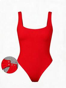 Body de Mujer de Tirantes, con escote sexy, ideal para días calurosos o un look trendy - Rojo - Ver 3