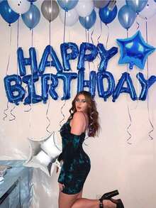 13pc/1set 16 Inch Happy Birthday Aluminum Foil Banner Balloons, Multiple Colors Available Reusable Party Balloons, Suitable For Birthday Party Anniversary Decoration - Multi-color - View 7