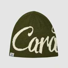 1pc Letter Jacquard Reversible Knit Hat, Ear-Flap Beanie For Hiking And Skiing, Star Jacquard Woolen Hat - CARA-double-sided Knit Beanie - View 7