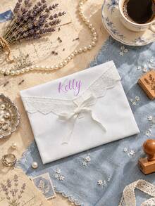 Personalized Lace Lingerie Pouch, Custom Bridal Bag, Bachelorette Party Gift For Bride, Wedding Lingerie Bag, Bridal Shower Gift, Last Fling Keepsake - Multi-color - Storage Bag - View 4