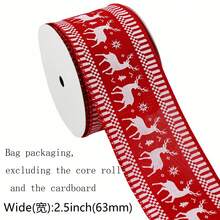 Nordic Vintage Christmas Sweater Style Wire Edge Ribbon, Holiday Gift Box Packaging Decoration Webbing, Suitable For Christmas Wreath DIY, Gift Box Bundling, Christmas Tree Decoration, Wine Bottle Packaging, Holiday Bow Handmade Craft - Multicolor - View 10