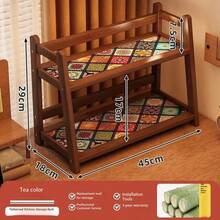 1pc Multifunctional Double Layer Desktop Organizer, Office Desk Organizer, Home Small Storage Rack, Tabletop Bookshelf, Cosmetic Storage Rack, Kitchen Storage Rack - View 4