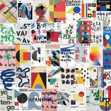 40 Pcs Bauhaus-Inspired Abstract Geometric Stickers, Vinyl PVC, Reusable, For Teens And Adults, Ideal For Laptops, Water Bottles, Notebooks - Self-Adhesive & Waterproof Aesthetic Decals - Multicolor - View 8