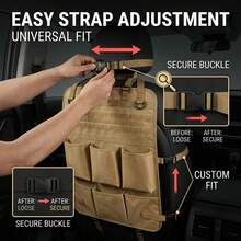 1pc Car Seat Back Storage Bag, Tactical MOLLE Webbing Multi-Layer Pockets, Thickened 600D Oxford Fabric, Wear-Resistant And Scratch-Resistant, Adjustable Straps With Quick-Release Buckles, Handle Design, Universal Fit For Car Models, Suitable For Self-Driving Enthusiasts And Car Owners, Hang On Seat Back To Store Water Bottles, Tools And Miscellaneous Items, Outdoor Travel Car Interior Storage Organizer Bag - Car Seat Cover - View 4