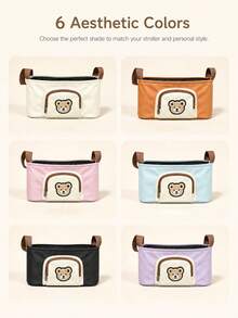 1pc Large Capacity Multifunctional Portable Stroller Organizer Bag, Hanging Storage Bag For Stroller, Baby Stroller Storage Bag, Fashionable Mommy Bag For Baby Care, Mother's Travel Organizer Bag, Multifunctional Stroller Hanging Bag - Multicolor - View 11