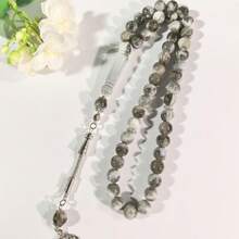 1pc Blue Vein Resin Prayer Beads, Islamic Religious Prayer Bracelet, Middle Eastern Muslim Decorative Handheld Beads, Suitable For Home Prayer, Religious Gatherings, Holiday Gifts And Daily Wear (Random Texture Pattern) - Multi-color - View 6