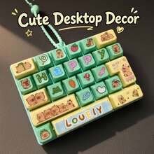 26-Grid Stress Relief Button Board With 17-Key Fun Finger Fidget Buttons, Bear Design Backpack Charm - Multicolor - View 2