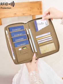 New RFID Anti-Theft Passport Holder Hollow Creative Airplane Passport Bag Multi-Function Fashion Portable Zipper Document Pouch - Multicolor - View 5