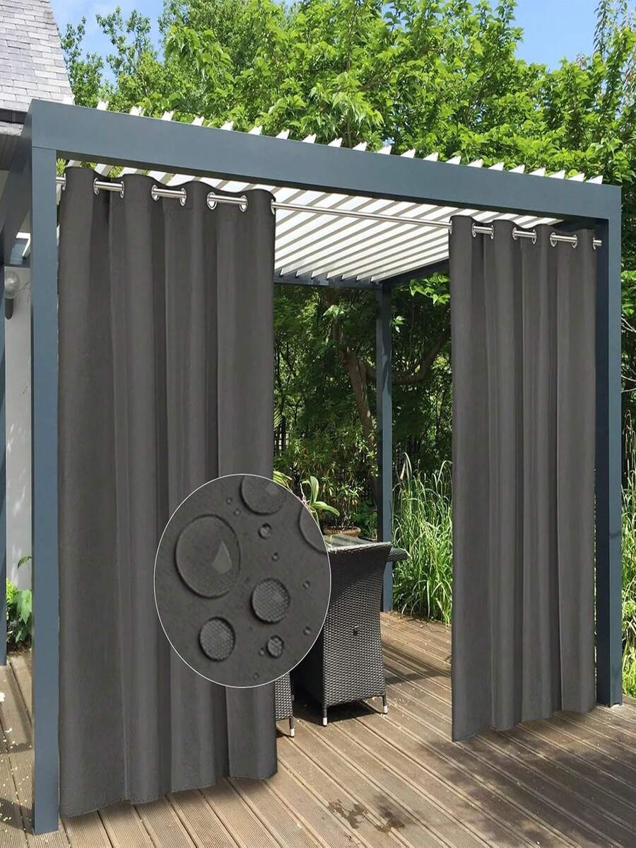 Outdoor Curtains, Suitable For Patio, Porch, Gazebo, UV-Resistant And Fade-Resistant, Combining Sun Protection And Privacy Decoration; Sold In Pairs - A - View 1