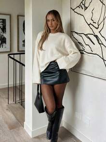 Women's New Autumn/Winter Round Neck Long Sleeve Knit Top, Casual Everyday College Style - White Teeth - View 5