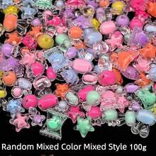50g-100g/Bag Multicolor Dual-Color Acrylic Beads, Mixed Color Beads For Bracelet Making, Pendant, Heart Star Flower Butterfly Beads, Suitable For Keychain Necklace Decoration DIY Crafts - Multicolor - View 11