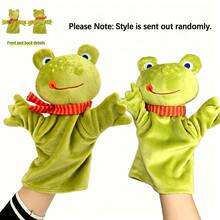 1Pc Green Frog Hand Puppet Plush Toy Kindergarten Puppet Show Prop Storytelling Role Play Teaching Aid Soft Short Plush Movable Hands Interactive Toy Christmas Halloween Birthday Gift Random Style - Multicolor - View 11