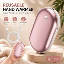Winter Double-Sided Heating Rechargeable Hand Warmer, Portable Pocket Hand Warmer For Outdoor Sports, Home And Office Winter Heating Gadget (2400mAh) - Single Pack - View 8