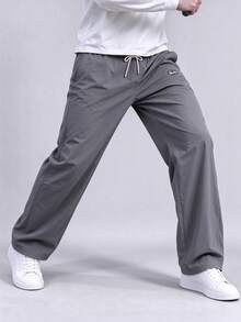 veidoorn Celana Sweatpants Pria Ringan Tipis Tenun Model Lurus, Celana Atletik untuk Musim Gugur, Basket, Lari, dan Latihan - Dark Grey - View 5