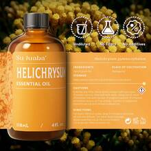 SU JUABA Helichrysum Essential Oil For Skin‑Tone Maintenance Helichrysum Oil For Diffuser, DIY Balm & Roll‑On, Home Scent & Outer‑Skin Application - 4 Fl Oz / 118 Ml - Helichrysum - View 6