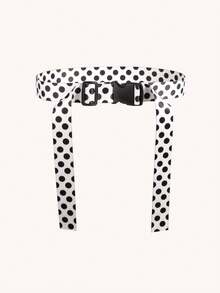 1pc Unisex Black & White Checkered Webbing Belt, Quick Release Buckle Adjustable Streetwear Belt For Jeans - Black and White - View 7