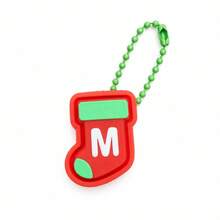 1pc A-Z Letter Christmas Stocking Keychain, Cute Mini Sock Bag Charm Pendant, Xmas Holiday Gift For Backpack Key Ring Decor - Multicolor - View 18