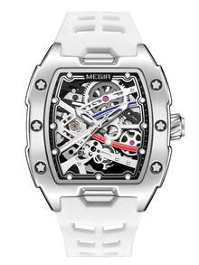 MEGIR Men's Fashion Mechanical Watch Hollow Automatic Movement Wristwatch Luminous Waterproof Silicone Strap Men's Gift - one-size - View 22
