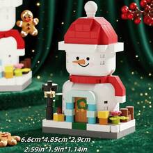 Christmas Main Image Building Block Series, Featuring Santa Claus, Snowman, Candy House And More, Fairy Tale Theme Construction Toys, Creative Handmade DIY Decorations, Perfect Christmas Gift For Kids - Multicolor - View 9