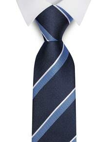 AlanKing Premium Multi-Color Striped Textured Fashion Classic Daily Men's Tie, Men's Suit Professional Attire, Exquisite Embroidery, Fashion Accessory - Color Mixing - View 14