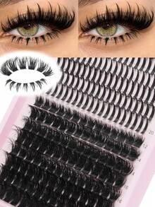 312pcs DIY Single Cluster False Eyelashes Set, D-Curl Lash Extension Kit, 3 Styles Voluminous Fluffy Cat Eye False Lashes, Waterproof Lightweight Single Cluster Eyelashes, Suitable For Daily Makeup, Party, Travel And More Occasions - DD - View 1