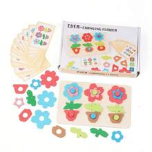 Creative Versatile Flower Puzzle Board Matching Blocks Children Educational Early Learning Toy Concentration Training - Multicolor - View 6