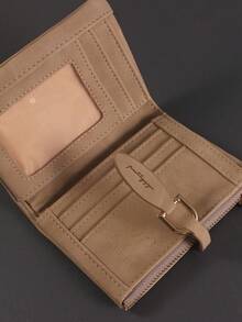New Women's Short Wallet, Ultra-Thin Korean Style Fashion Versatile European And American Fresh Zipper Matte Soft Leather Coin Purse - Khaki - View 2