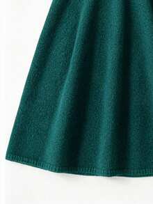 SEREN Women's New Half-High Neck Long Sleeve Knit Dress, Comfortable Waist-Defining A-Line Sweater Dress, Suitable For Autumn And Winter - Green - View 9