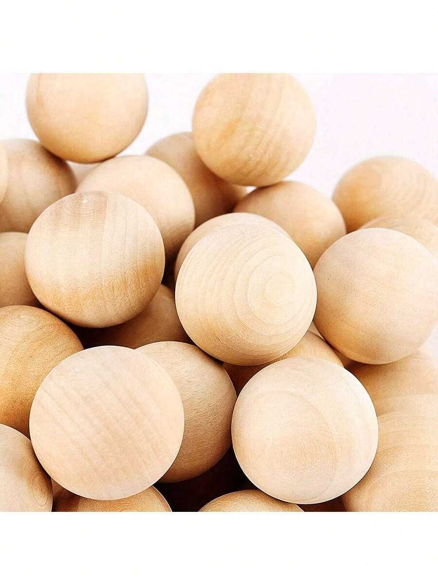 10 كرات من الخشب الصلب، بقطر 1.8 سم، مصنوعة من الخشب الطبيعي، مناسبة للأعمال اليدوية ومشاريع DIY، مع توفر مساطر متنوعة للاختيار من بينها. - A - مشاهدة 1