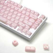 ATTACK SHARK SK01 113 Keys Full Keycaps Set, Double Shot, Cherry Profile, Ergonomic, PC+Silicon Untuk Keyboard Gaming TKL ANSI 21/87/100/104/108 Tombol Tipe Cross Mekanik/Magnetik, Warna Pink - View 2