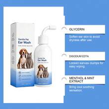 Pet Ear Cleaning Solution For Cats And Dogs, Gentle And Comfortable Ear Cleanser To Remove Ear Wax And Odor, Daily Care - Blue and White - View 6