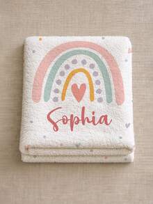 1pc Customized Name Blanket, Personalized Bed Blanket, Can Print Name, Personalized Blanket, Cute Blanket, Comfortable Blanket, Home Gift, Birthday Gift, Christmas Gift, Personalized Gift, Gift For Son/Daughter, Gift For Friends - Style 2 - View 5