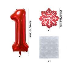 2pcs Red Number 0-9 & Red Snowflake Foil Balloons, Perfect For Christmas, New Year, Birthday Party Decoration Props - View 11